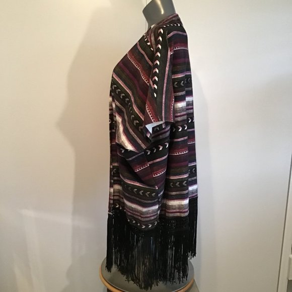 TopMark Boho Fringe Cardigan Shawl Size XS - Picture 5 of 10